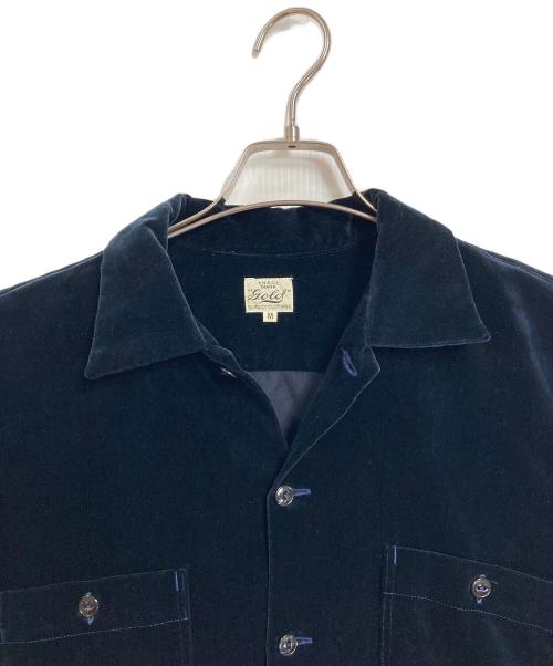gold（ゴールド）GOLD (ゴールド) ベルベット ワークシャツ　長袖シャツ　日本製 ネイビー サイズ:Mの古着・服飾アイテム