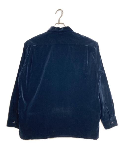 gold（ゴールド）GOLD (ゴールド) ベルベット ワークシャツ　長袖シャツ　日本製 ネイビー サイズ:Mの古着・服飾アイテム