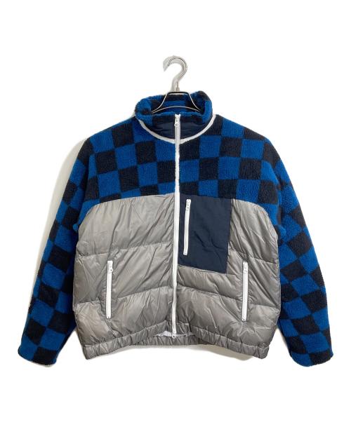 DISCOVERED（ディスカバード）DISCOVERED (ディスカバード) Checker boadown blouson チェッカー　ボアダウン　ブルゾン　ジャケット　アウター　ダウンジャケット　ボアジャケット ネイビー×ブラック サイズ:2の古着・服飾アイテム