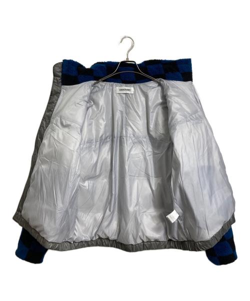 DISCOVERED（ディスカバード）DISCOVERED (ディスカバード) Checker boadown blouson チェッカー　ボアダウン　ブルゾン　ジャケット　アウター　ダウンジャケット　ボアジャケット ネイビー×ブラック サイズ:2の古着・服飾アイテム