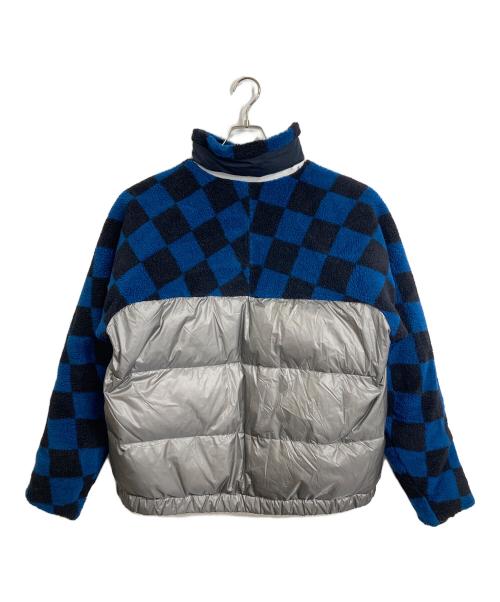 DISCOVERED（ディスカバード）DISCOVERED (ディスカバード) Checker boadown blouson チェッカー　ボアダウン　ブルゾン　ジャケット　アウター　ダウンジャケット　ボアジャケット ネイビー×ブラック サイズ:2の古着・服飾アイテム