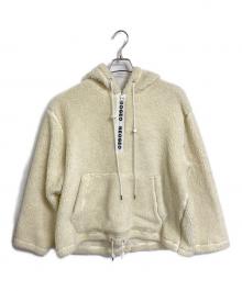 DISCOVERED（ディスカバード）の古着「ハーフジップボアジャケット ボアアノラックジャケット　パーカー　フーディ　アウター　日本製」｜アイボリー