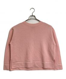 UNTITLED（アンタイトル）の古着「コットン混 ガーターニット　薄手ニット　日本製」｜ピンク