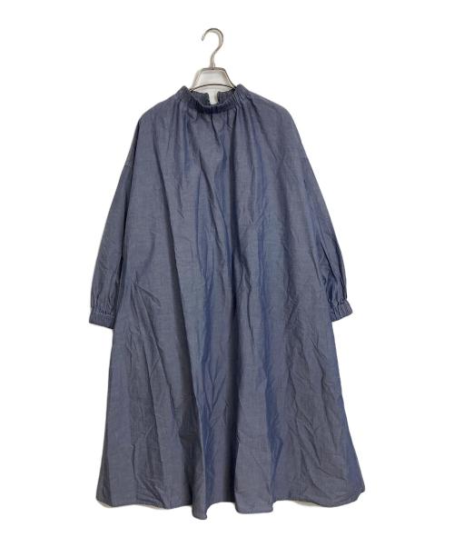 BEARDSLEY（ビアズリー）BEARDSLEY (ビアズリー) ギャザーワンピース インディゴ サイズ:FREEの古着・服飾アイテム
