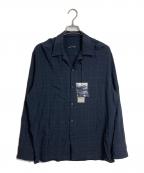 LAD MUSICIANラッドミュージシャン）の古着「GLEN CHECK OPEN COLLAR BIG SHIRT グレンチェックビッグシャツ」｜ネイビー