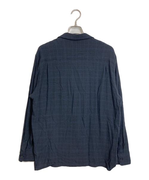 LAD MUSICIAN（ラッドミュージシャン）LAD MUSICIAN (ラッドミュージシャン) GLEN CHECK OPEN COLLAR BIG SHIRT グレンチェックビッグシャツ ネイビー サイズ:44の古着・服飾アイテム