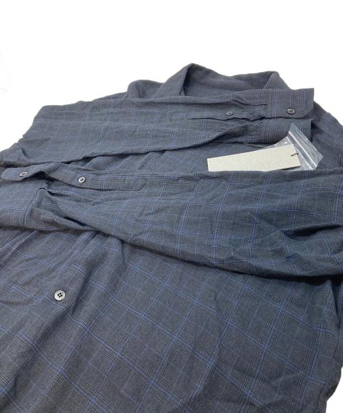 LAD MUSICIAN（ラッドミュージシャン）LAD MUSICIAN (ラッドミュージシャン) GLEN CHECK OPEN COLLAR BIG SHIRT グレンチェックビッグシャツ ネイビー サイズ:44の古着・服飾アイテム