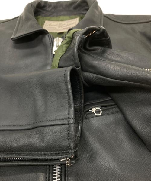 AVIREX（アヴィレックス）AVIREX (アヴィレックス) レザージャケット ONLY COW TRUCKER JACKET ブラック サイズ:2XLの古着・服飾アイテム