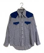 JC Pennyジェーシーペニー）の古着「【古着】70’Sウエスタンシャツ　長袖シャツ　チェックシャツ　70年代」｜ネイビー×ホワイト
