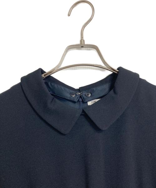 23区（ニジュウサンク）23区 (ニジュウサンク) 襟付きワンピース　ロングワンピース　長袖ワンピース ネイビー サイズ:44の古着・服飾アイテム