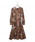 GRACE CONTINENTAL（グレースコンチネンタル）の古着「ウォールペーパープリントワンピース　ブラウスワンピース　フラワープリントワンピース　ロングワンピース　花柄　日本製」｜ブラウン
