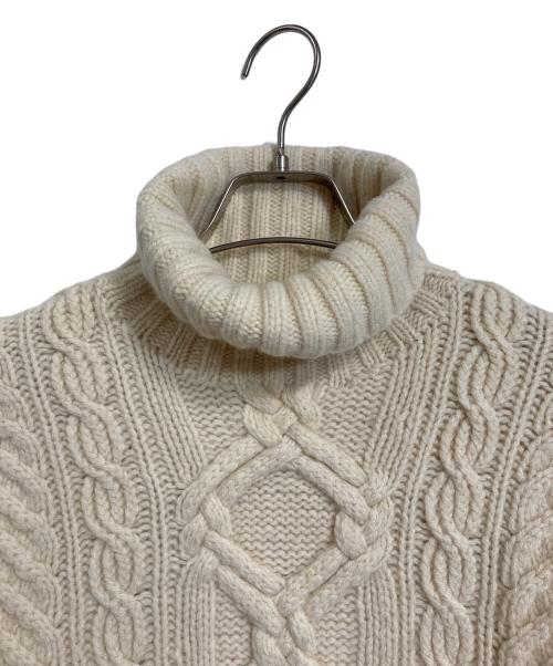 POLO RALPH LAUREN（ポロ・ラルフローレン）POLO RALPH LAUREN (ポロ・ラルフローレン) 【古着】ケーブルニット　長袖ニット　タートルネック　HAND KNIT アイボリー サイズ:Lの古着・服飾アイテム