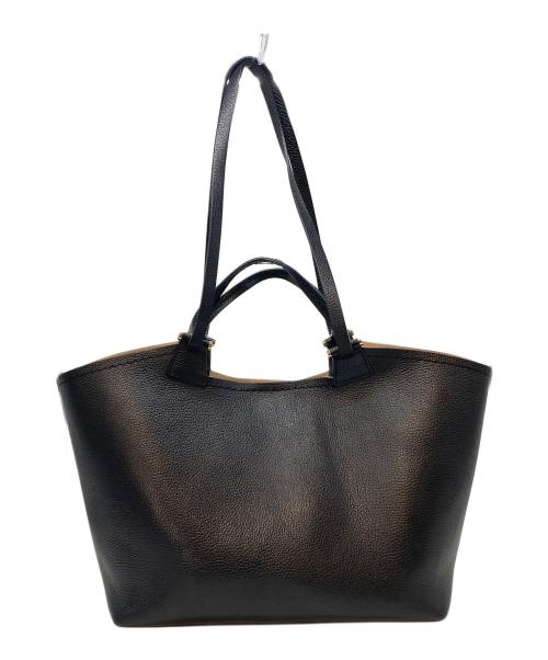 LORISTELLA（ロリステッラ）LORISTELLA (ロリステッラ) レザートートバッグ　レザーショルダーバッグ　2WAYバッグ　leather tote bag  革　鞄　イタリア製 ブラック×ベージュ サイズ:実寸参照の古着・服飾アイテム