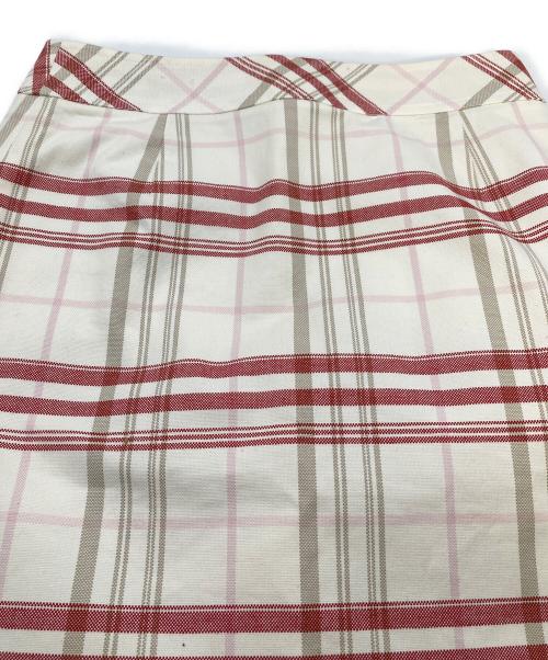 BURBERRY LONDON（バーバリーロンドン）BURBERRY LONDON (バーバリーロンドン) ラップスカート　チェックスカート レッド×ホワイト サイズ:38の古着・服飾アイテム