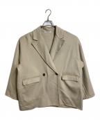 BEAUTY&YOUTHビューティーアンドユース）の古着「リバーテーラードミドルコート　ウールコート　ショートコート　ジャケット　ウールジャケット　アウター」｜ベージュ