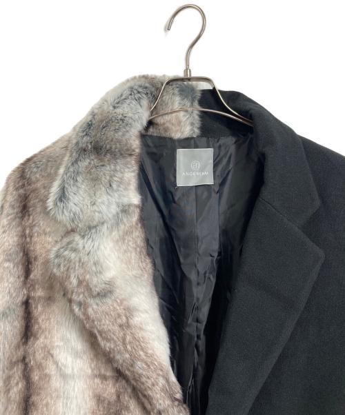 ANGENEHM（アンゲネーム）ANGENEHM Different materials combination coat コート　ディファレント マテリアルズ コンビネーション コート　異素材コンビネーションコート  異素材ミックスコート　アウター サイズ:Sの古着・服飾アイテム