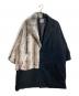 ANGENEHM（アンゲネーム）の古着「Different materials combination coat コート　ディファレント マテリアルズ コンビネーション コート　異素材コンビネーションコート  異素材ミックスコート　アウター」｜ブラック×グレー