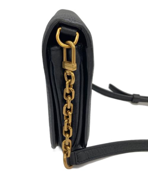 TORY BURCH（トリーバーチ）TORY BURCH (トリーバーチ) フラップショルダーバッグ ブラック サイズ:実寸参照の古着・服飾アイテム