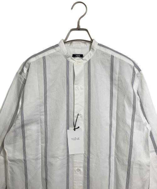YLEVE（イレーヴ）YLEVE (イレーヴ) バンドカラーシャツワンピース ホワイト×ネイビー サイズ:1の古着・服飾アイテム