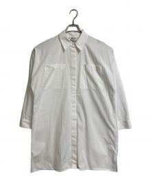Acne studios（アクネ ストゥディオズ）の古着「コットンポプリンドレス　シャツワンピース　長袖シャツ　オーバーサイズ」｜ホワイト