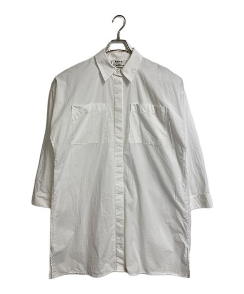 Acne studios（アクネ ストゥディオス）Acne studios (アクネ ストゥディオス) コットンポプリンドレス　シャツワンピース　長袖シャツ　オーバーサイズ ホワイト サイズ:38の古着・服飾アイテム