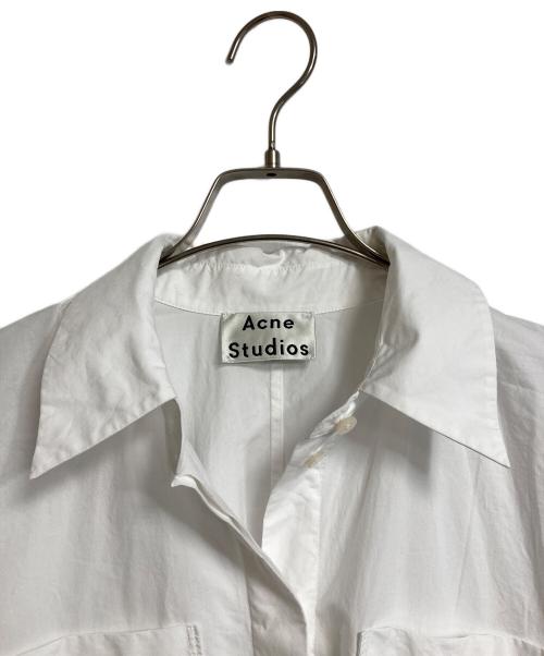 Acne studios（アクネ ストゥディオズ）Acne studios (アクネ ストゥディオズ) コットンポプリンドレス　シャツワンピース　長袖シャツ　オーバーサイズ ホワイト サイズ:38の古着・服飾アイテム
