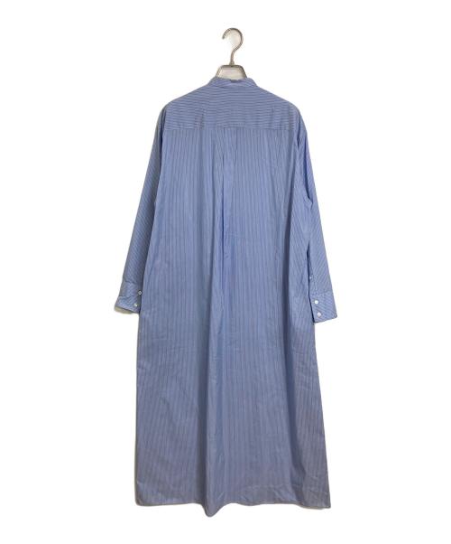 AURALEE（オーラリー）AURALEE (オーラリー) FINX SILK SHIRT ワンピース ホワイト×ブルーの古着・服飾アイテム