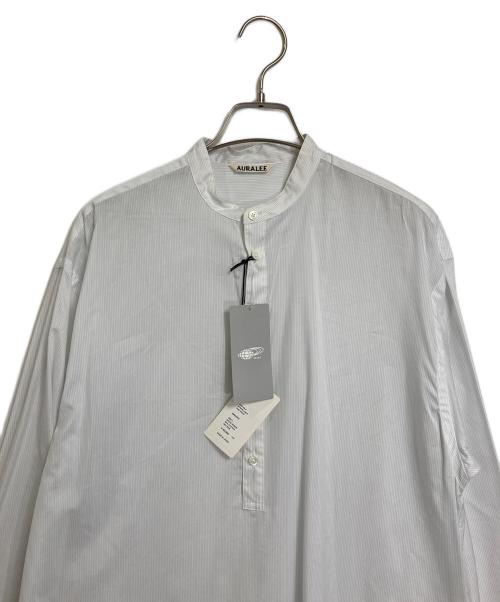 AURALEE（オーラリー）AURALEE (オーラリー) FINX SILK SHIRTワンピース ホワイト×ブルー サイズ:1 未使用品の古着・服飾アイテム