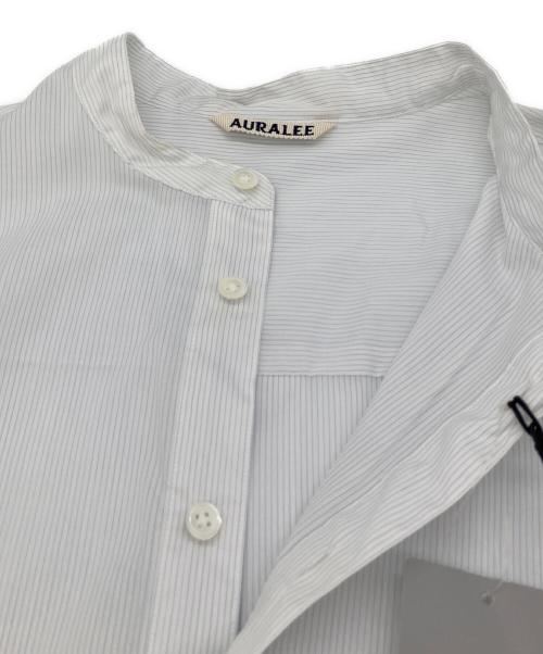 AURALEE（オーラリー）AURALEE (オーラリー) FINX SILK SHIRTワンピース ホワイト×ブルー サイズ:1 未使用品の古着・服飾アイテム