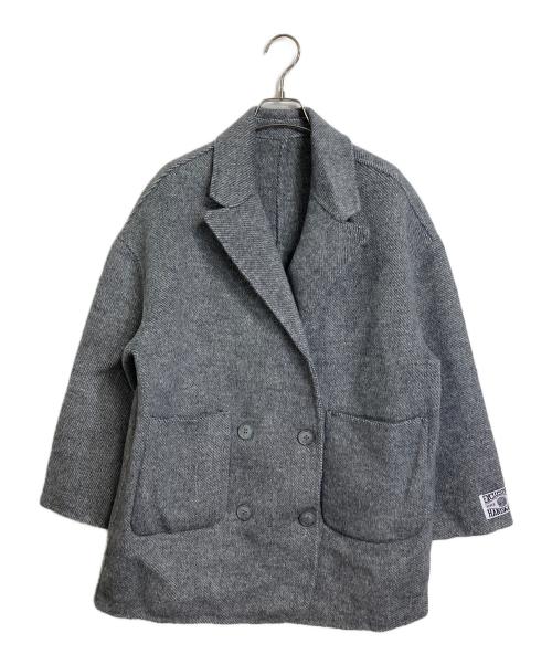 Gypsohila（ジプソフィア）Gypsohila (ジプソフィア) ダブルブレストウールブレンドコート グレー サイズ:Sの古着・服飾アイテム