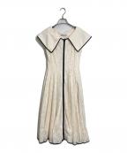 CELFORDセルフォード）の古着「CELFORD ミラーレースワンピース ビックカラーワンピース」｜アイボリー