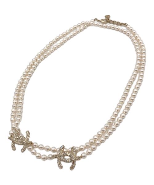 CHANEL（シャネル）CHANEL (シャネル) ココマークロングパールパールネックレス ホワイトの古着・服飾アイテム