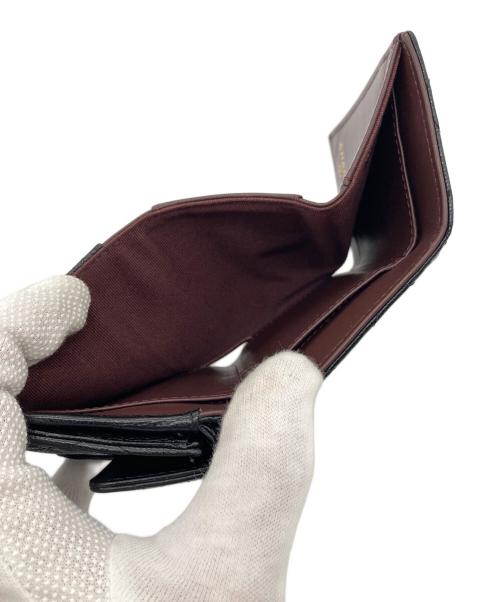 CHANEL（シャネル）CHANEL (シャネル) 3つ折り財布 マトラッセ スモール フラップ ウォレット ブラックの古着・服飾アイテム