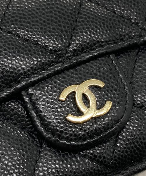CHANEL（シャネル）CHANEL (シャネル) 3つ折り財布 マトラッセ スモール フラップ ウォレット ブラックの古着・服飾アイテム