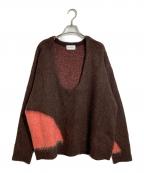 Knuth Marf×STUDIOUSクヌースマーフ×ステュディオス）の古着「Uneck knit pullover」｜ブラウン