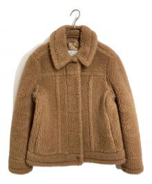 MaxMara（マックスマーラ）の古着「テディーベアショートジャケット　アウター　ボアジャケット　国内代理店表記あり」｜ブラウン