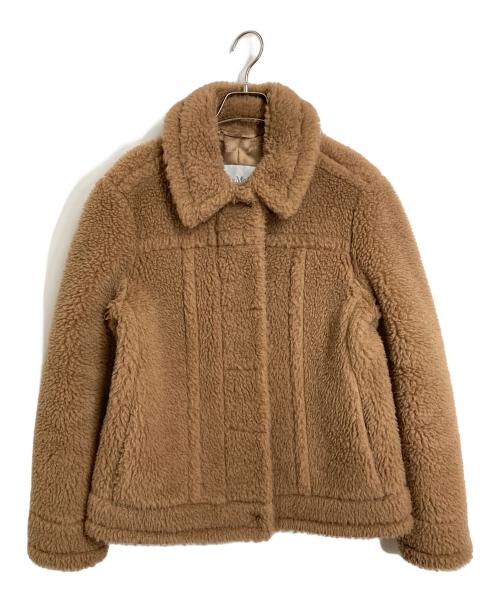 MaxMara（マックスマーラ）MaxMara (マックスマーラ) テディーベアショートジャケット　アウター　ボアジャケット　国内代理店表記あり ブラウン サイズ:36の古着・服飾アイテム