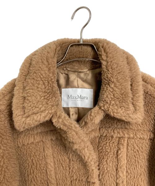 MaxMara（マックスマーラ）MaxMara (マックスマーラ) テディーベアショートジャケット　アウター　ボアジャケット　国内代理店表記あり ブラウン サイズ:36の古着・服飾アイテム