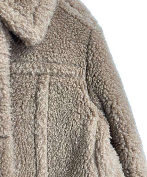 MaxMara（マックスマーラ）MaxMara (マックスマーラ) テディーベアショートジャケット　アウター　ボアジャケット　国内代理店表記あり ブラウン サイズ:36の古着・服飾アイテム