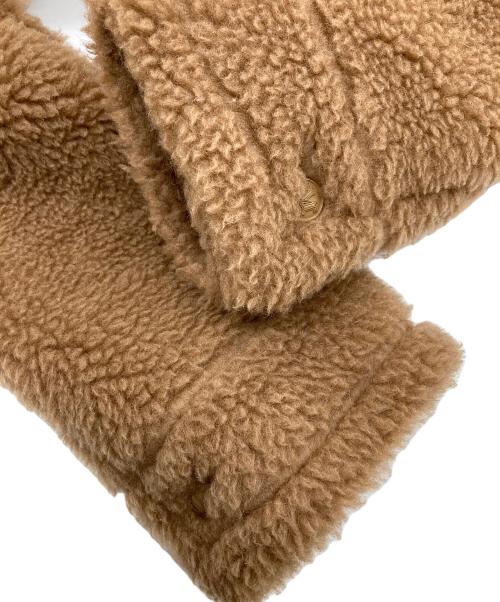 MaxMara（マックスマーラ）MaxMara (マックスマーラ) テディーベアショートジャケット　アウター　ボアジャケット　国内代理店表記あり ブラウン サイズ:36の古着・服飾アイテム