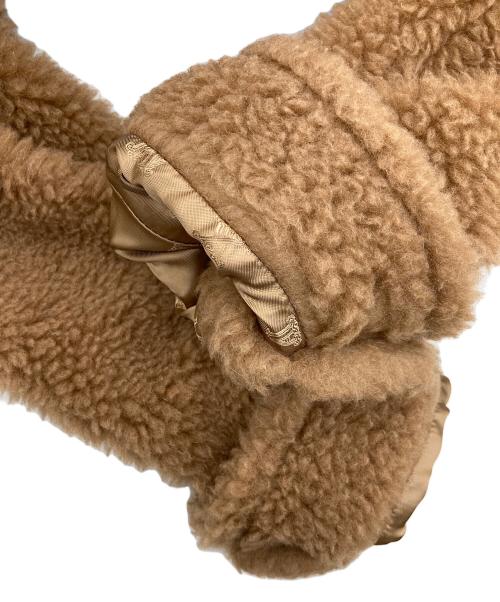 MaxMara（マックスマーラ）MaxMara (マックスマーラ) テディーベアショートジャケット　アウター　ボアジャケット　国内代理店表記あり ブラウン サイズ:36の古着・服飾アイテム