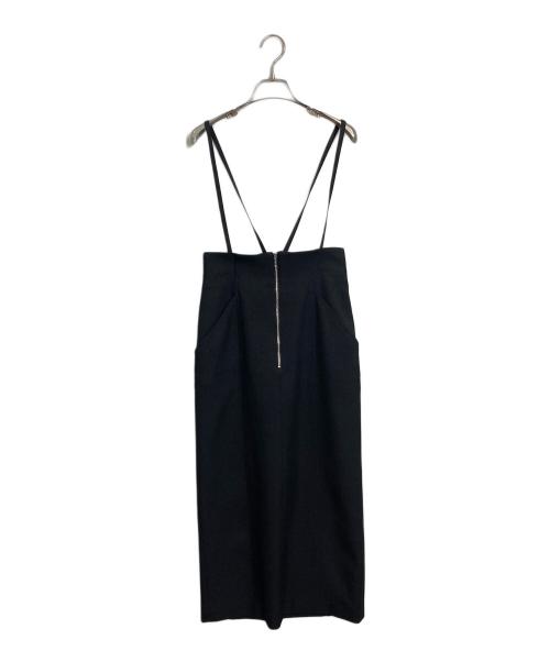 allureville（アルアバイル）allureville (アルアバイル) フロントジップサスペンダースカート　ロングスカート ブラック サイズ:2の古着・服飾アイテム