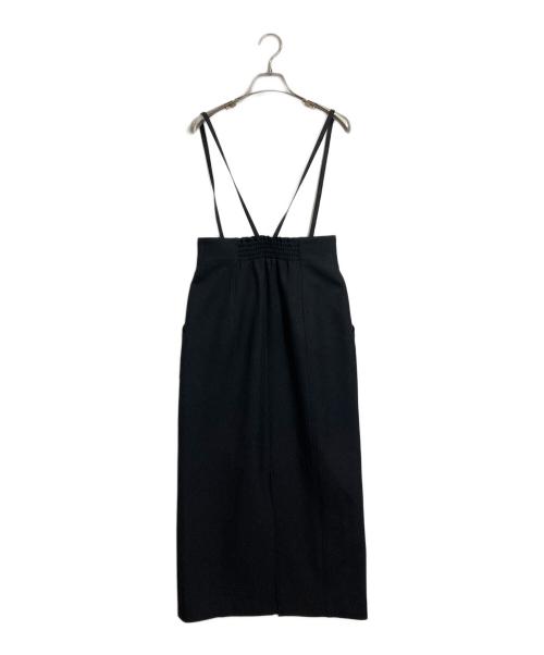 allureville（アルアバイル）allureville (アルアバイル) フロントジップサスペンダースカート　ロングスカート ブラック サイズ:2の古着・服飾アイテム