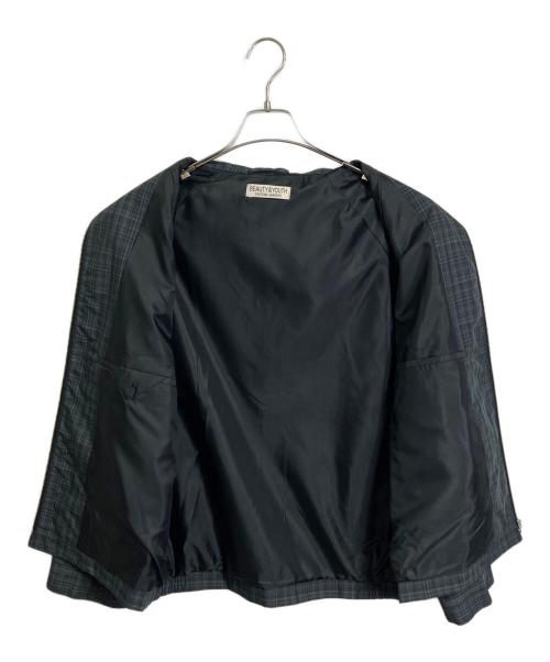 BEAUTY&YOUTH（ビューティーアンドユース）BEAUTY&YOUTH (ビューティーアンドユース) アブストラクト チェック ジップ ブルゾン グレー サイズ:M 未使用品の古着・服飾アイテム