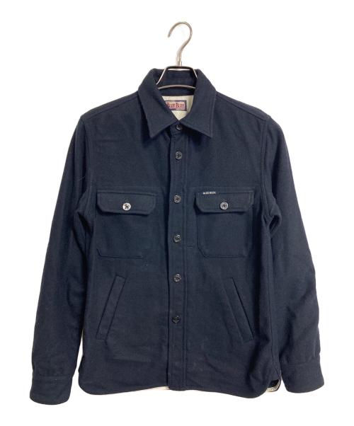 BLUE BLUE（ブルーブルー）BLUE BLUE (ブルーブルー) メルトンシャツジャケット　長袖シャツ　日本製 ネイビー サイズ:2の古着・服飾アイテム