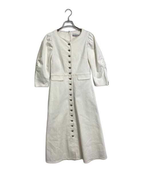BORDERS at BALCONY（ボーダーズアットバルコニー）BORDERS AT BALCONY (ボーダーズアットバルコニー) ストレッチデニムワンピース ホワイト サイズ:36の古着・服飾アイテム