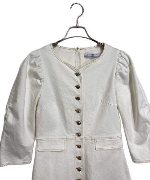 BORDERS at BALCONY（ボーダーズアットバルコニー）BORDERS AT BALCONY (ボーダーズアットバルコニー) ストレッチデニムワンピース ホワイト サイズ:36の古着・服飾アイテム