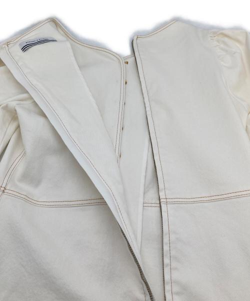 BORDERS at BALCONY（ボーダーズアットバルコニー）BORDERS AT BALCONY (ボーダーズアットバルコニー) ストレッチデニムワンピース ホワイト サイズ:36の古着・服飾アイテム