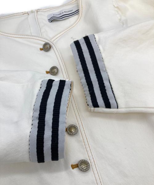 BORDERS at BALCONY（ボーダーズアットバルコニー）BORDERS AT BALCONY (ボーダーズアットバルコニー) ストレッチデニムワンピース ホワイト サイズ:36の古着・服飾アイテム