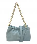 M ROSEエムローズ）の古着「レザーポシェット/ショルダーバッグ」｜スカイブルー